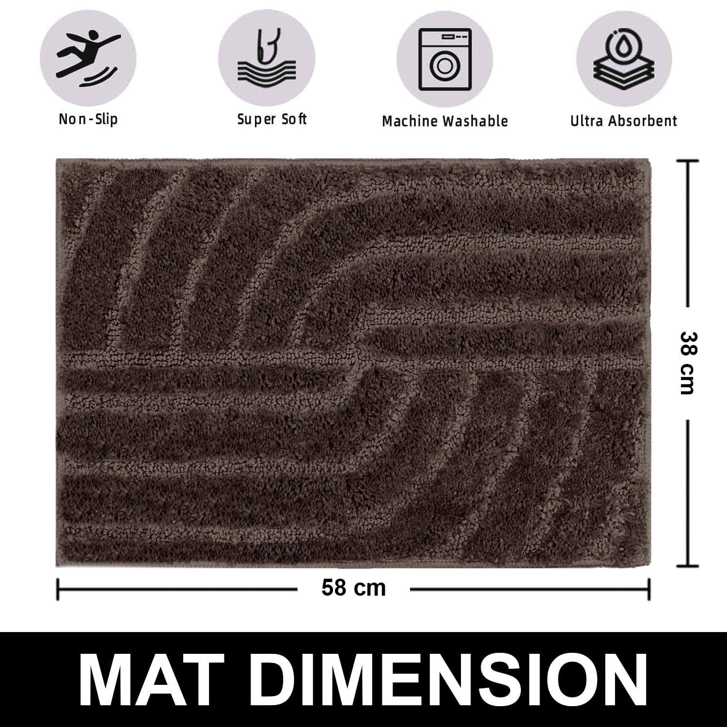 Scotland Maze Cut Bath Mat (38x58 cm, Chocolate)