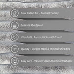 Luxurious Plush Cushion Cover (16 Inch x 16 Inch, Grey)