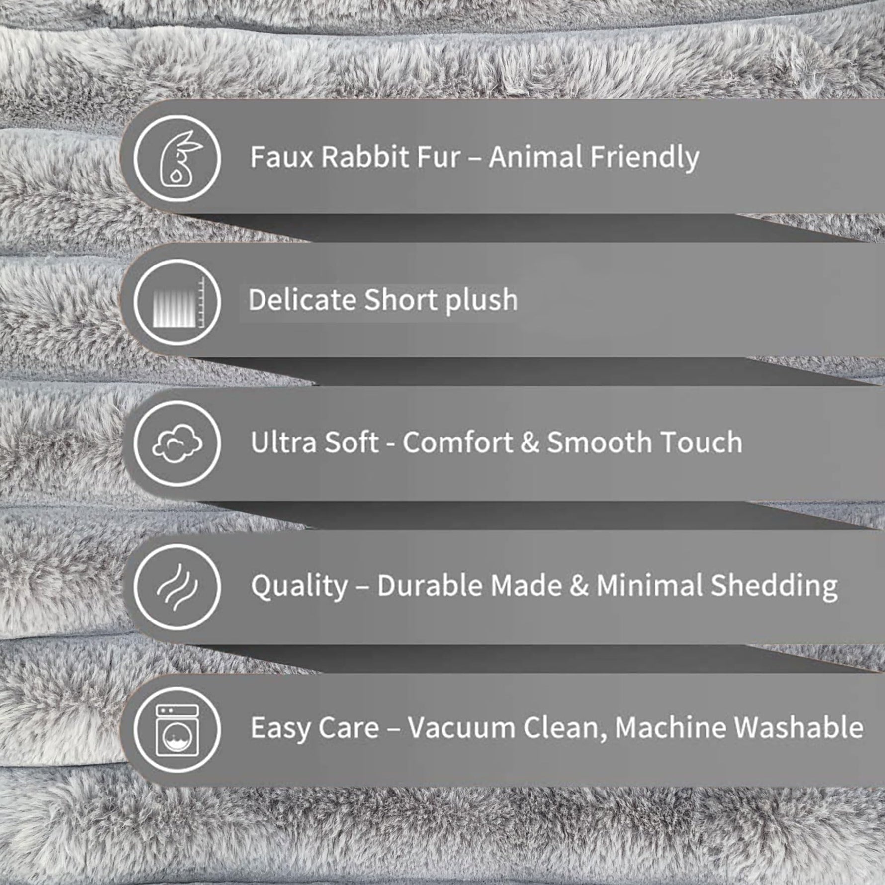 Luxurious Plush Cushion Cover (16 Inch x 16 Inch, Grey)