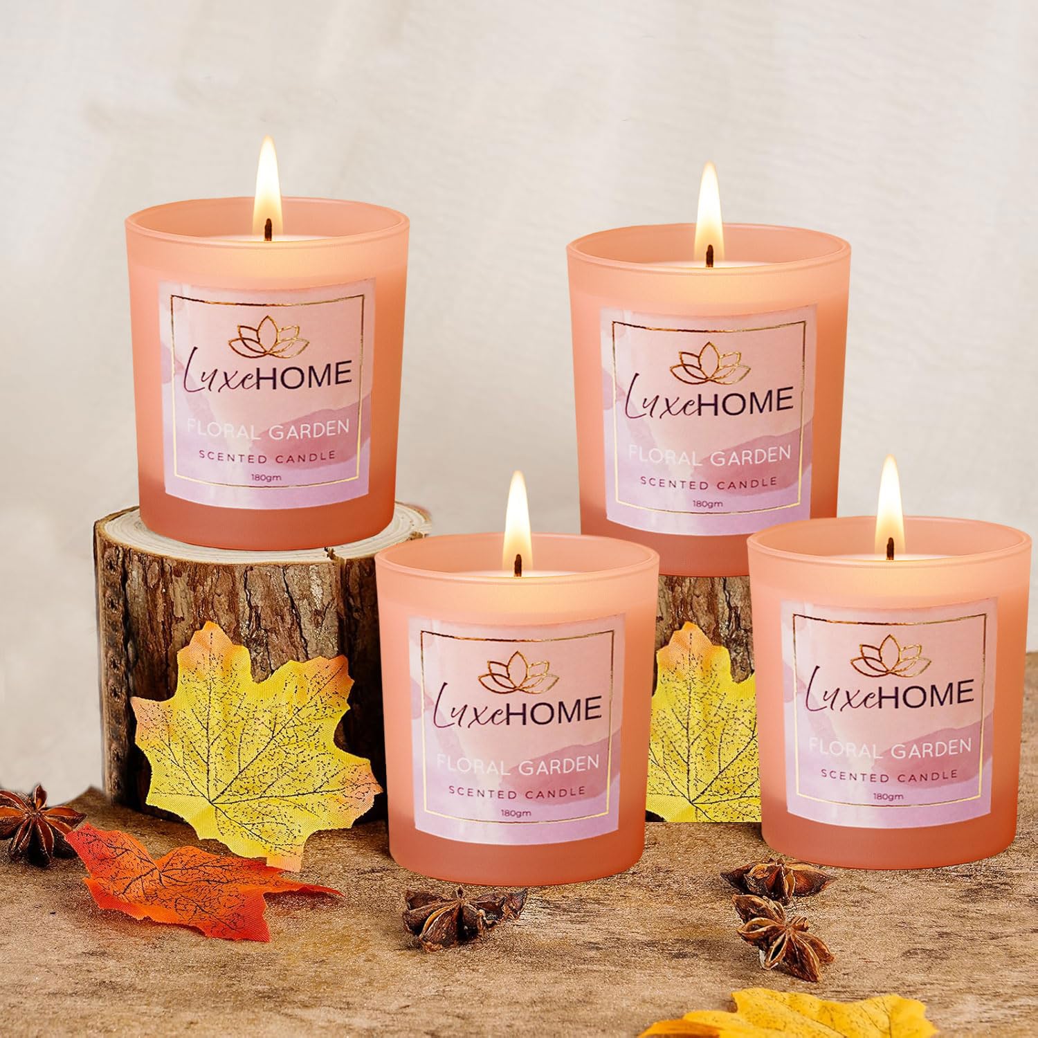 Scented Candles Set of 4 Fuscia