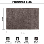 Colosseum Bath Mat 100% Cotton (40x60 cm,Coffee)
