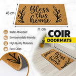Coir Doormat for Home Entrance (Bless This Home ,71x45 cm)