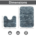 Hawai Contour Bath Mat  Set of 2 (Grey , 40x60 cm & 40x45)