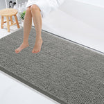 Shaggy Chenille Bath Mat Extra Soft (60x120 cm Grey)