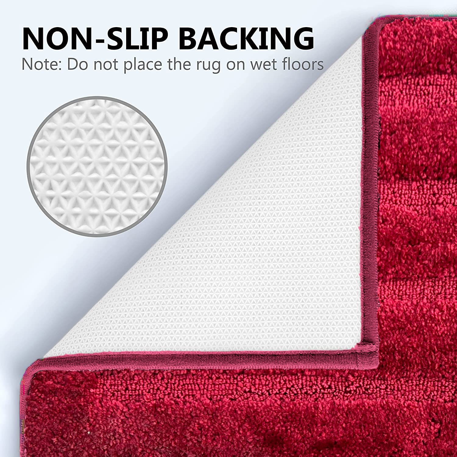 Bathmat 2500 GSM Microfiber Anti Skid (Maroon, 45cm x 75cm)