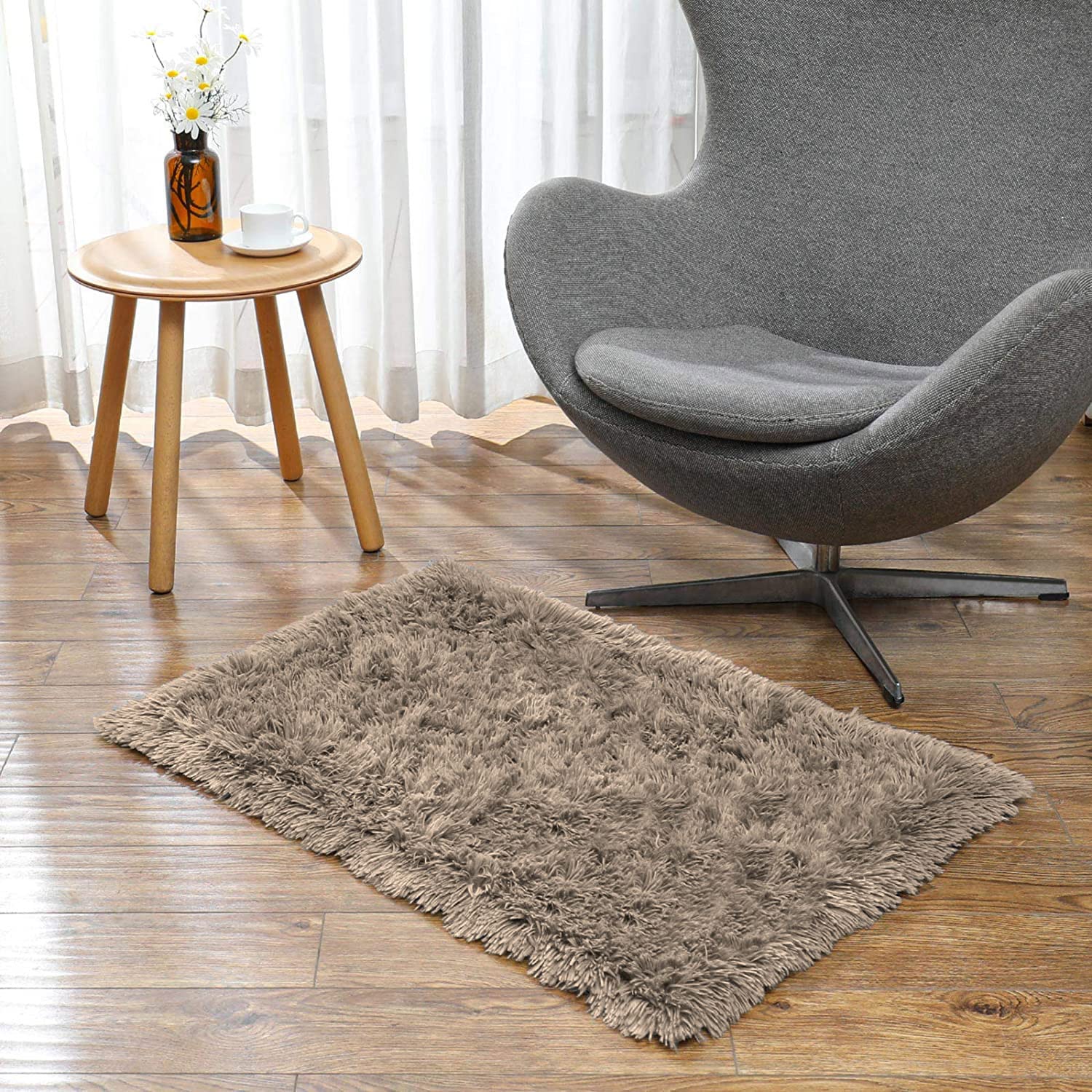 Marino Bath mat 2000 GSM Rebbit Fur  (45x75 cm, Taupe)