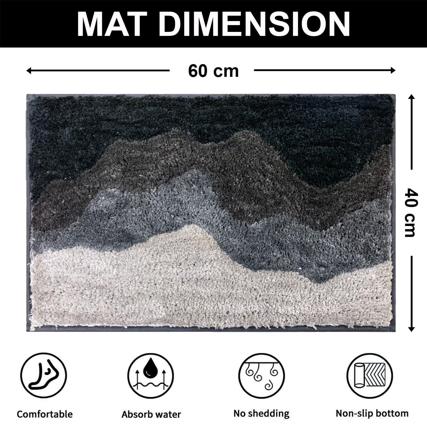 Macau Waves Bath Mat (40x60 cm,Green)