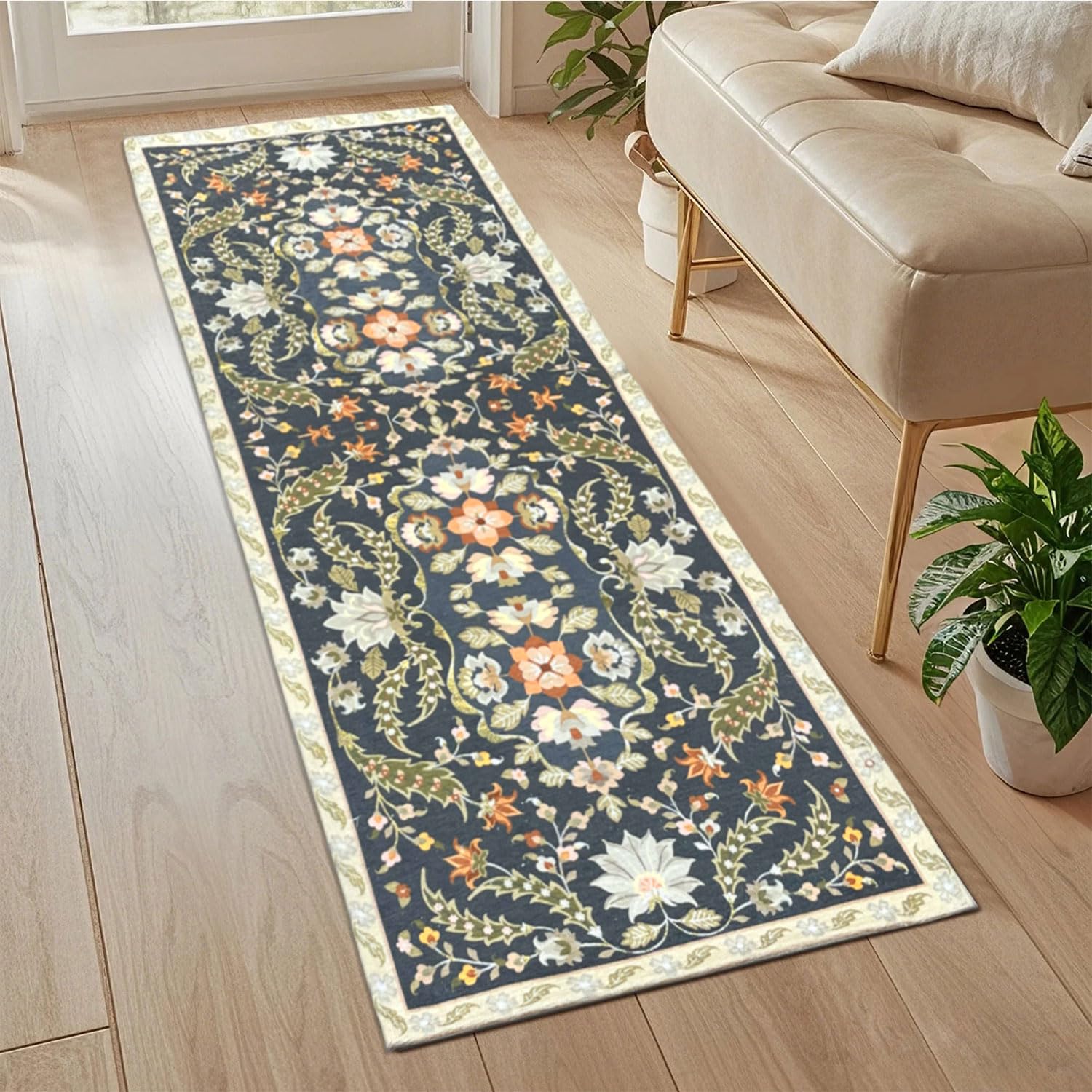 Polyester Twilight Floral Runner (2x5 Feet, Multicolor, TPR)