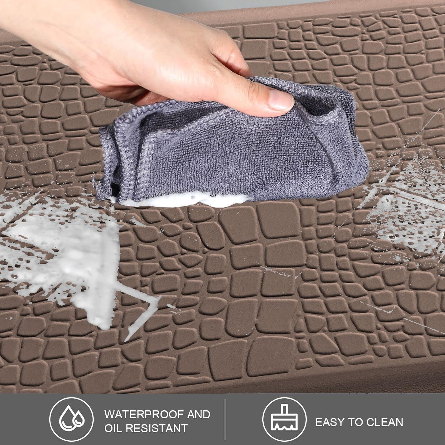 Jersey Texture Anti-Fatigue PVC Door Mat (Coffee, 45x75 cm)
