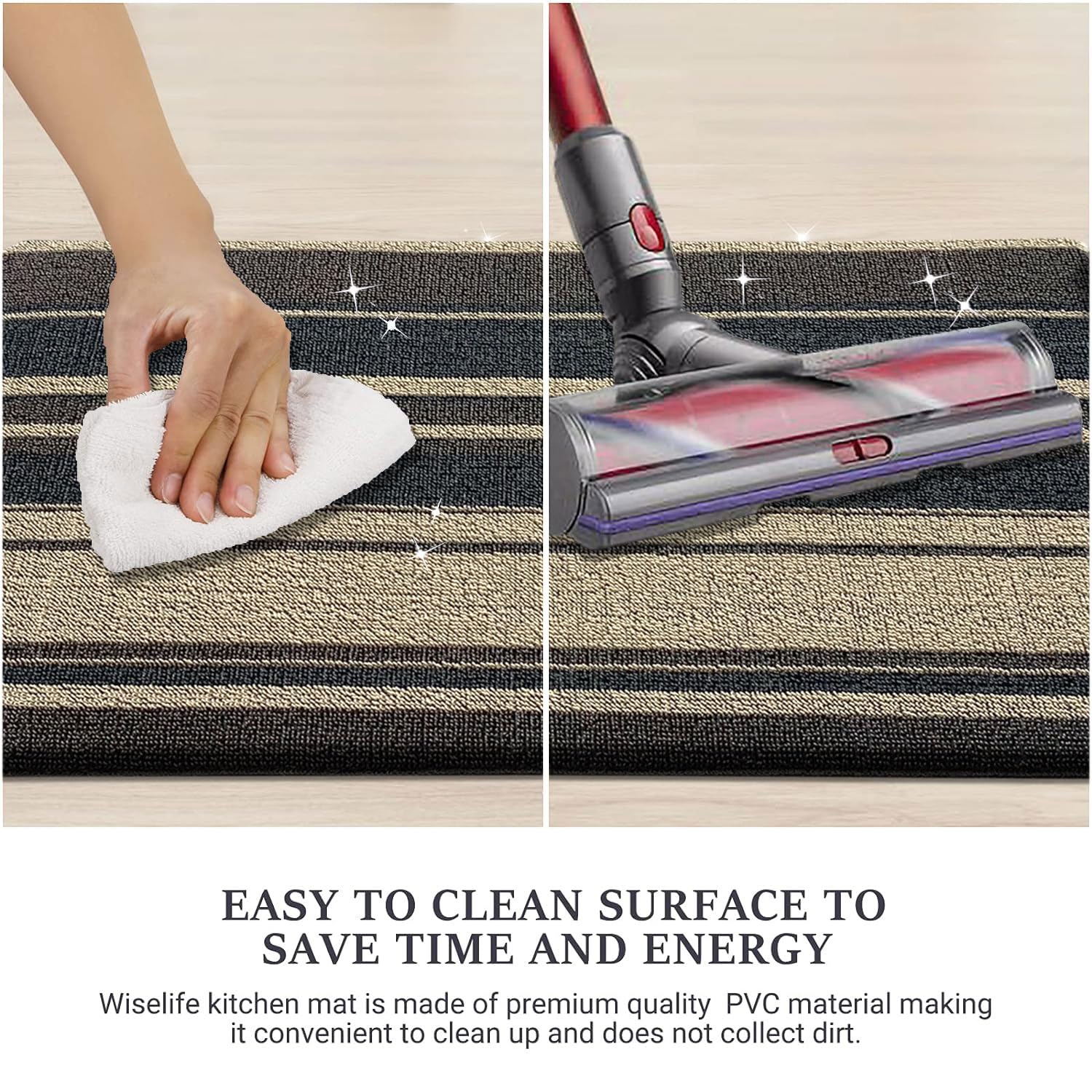 Cuba PVC Door Mats Anti Fatigue - Stripe Black (40x60 cm)