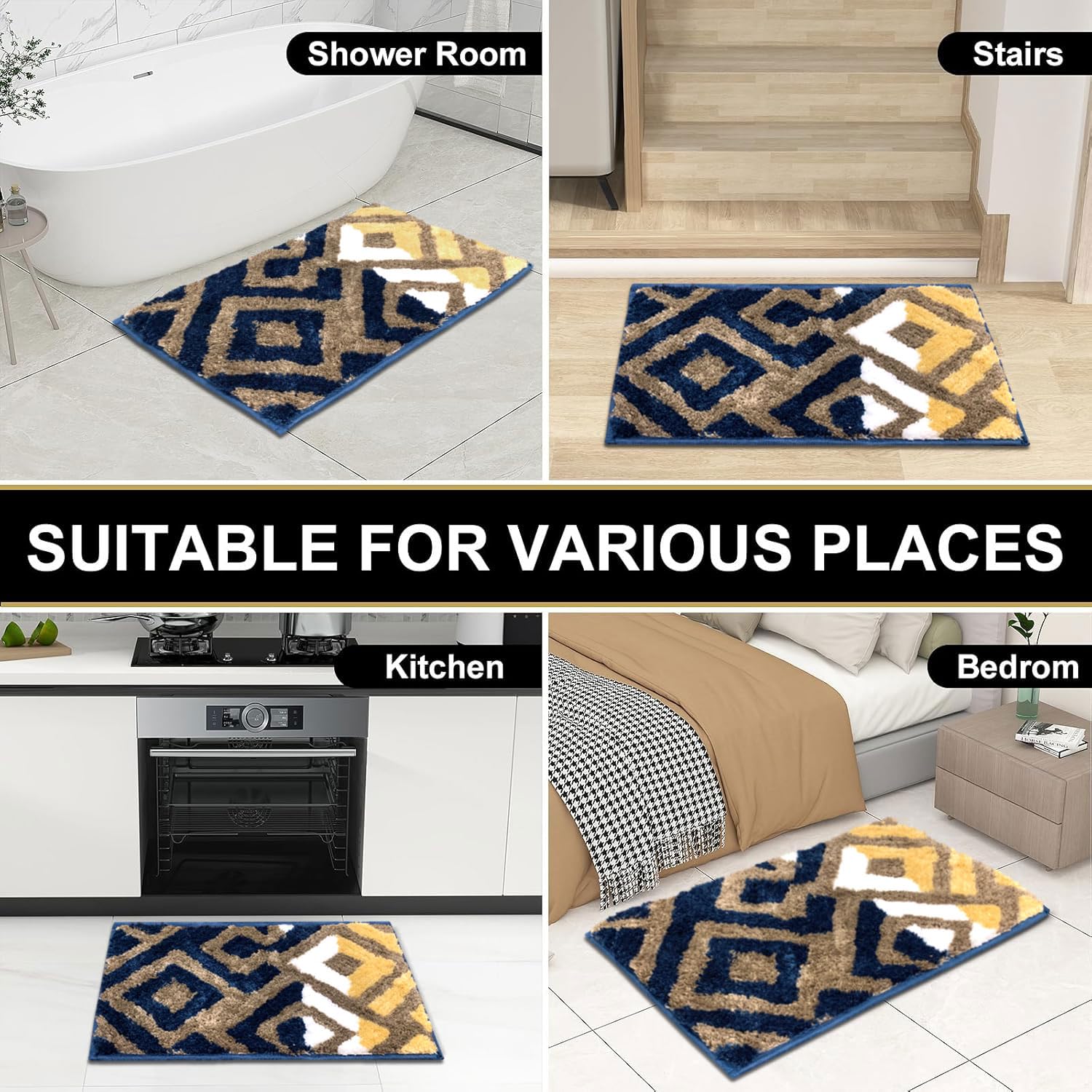 Macau Diamond Bath Mat (40x60 cm,Taupe)