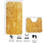 Hawaii Contour Rugs for Bathroom Set of 2(Gold, 60 x 90 Cm)