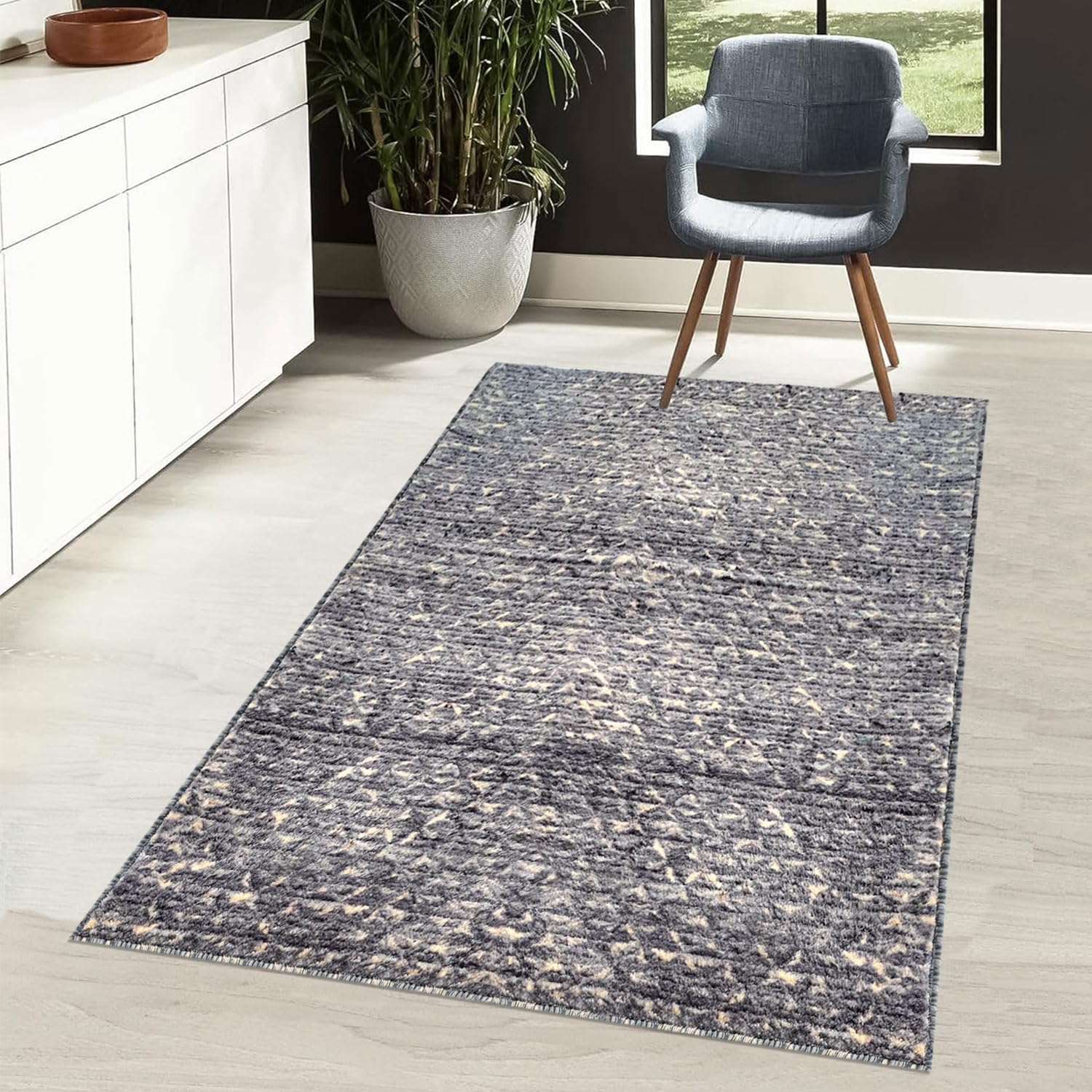 Antalia Nylon Non-Slip Carpet with Latex Backing (3x5 Feet, Slate)
