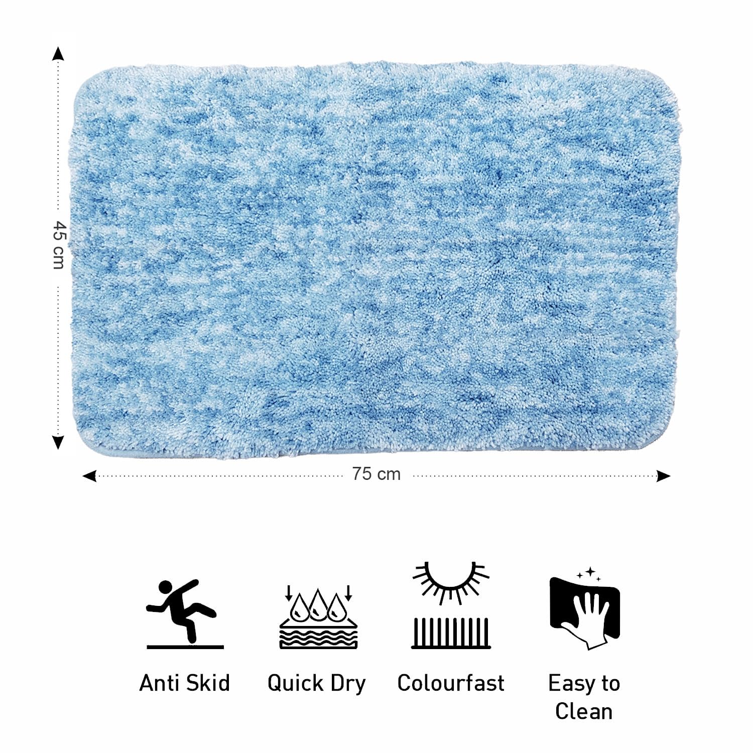 Hawaii Bath mat Anti Skid (Cloud, 45 x 75 Cm)