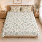Double Bedsheet with 2 Pillow Covers Premium 240 TC 100% Cotton Feel ( King Size Sage Beige 108x108inch )