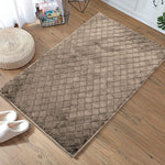 Austria Bath Mat Rabbit Fur 1000 GSM Pack of 2 (40 X 60 Cm, Taupe)