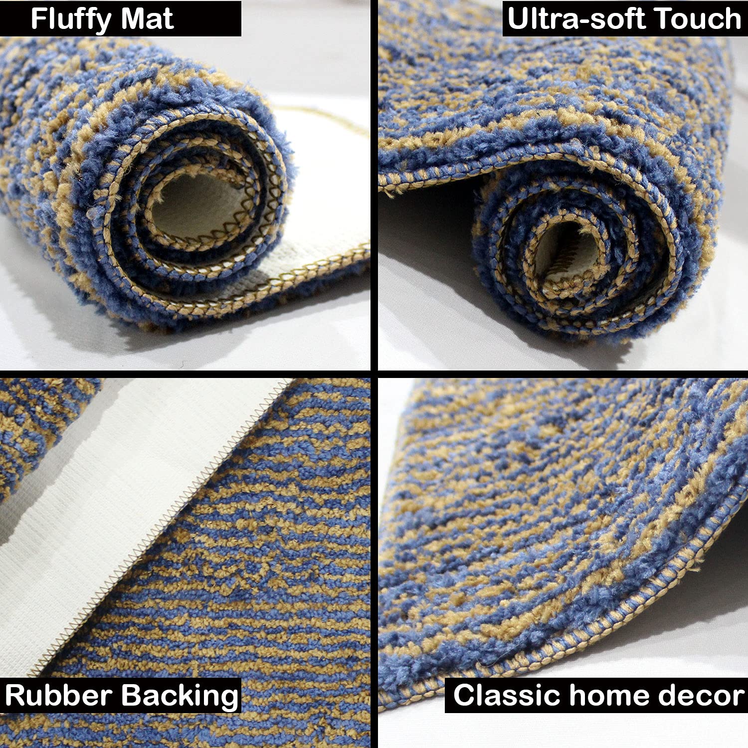 Comfort Bath Mat Super Soft Microfibe( 38x58 cm Blue)