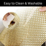Weave Design Placemat for Dining Table Set of 4(30x45 CM Golden)