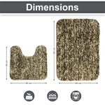 Hawai Contour Bath Mat  Set of 2 (Coffee, 40x60 cm & 40x45)