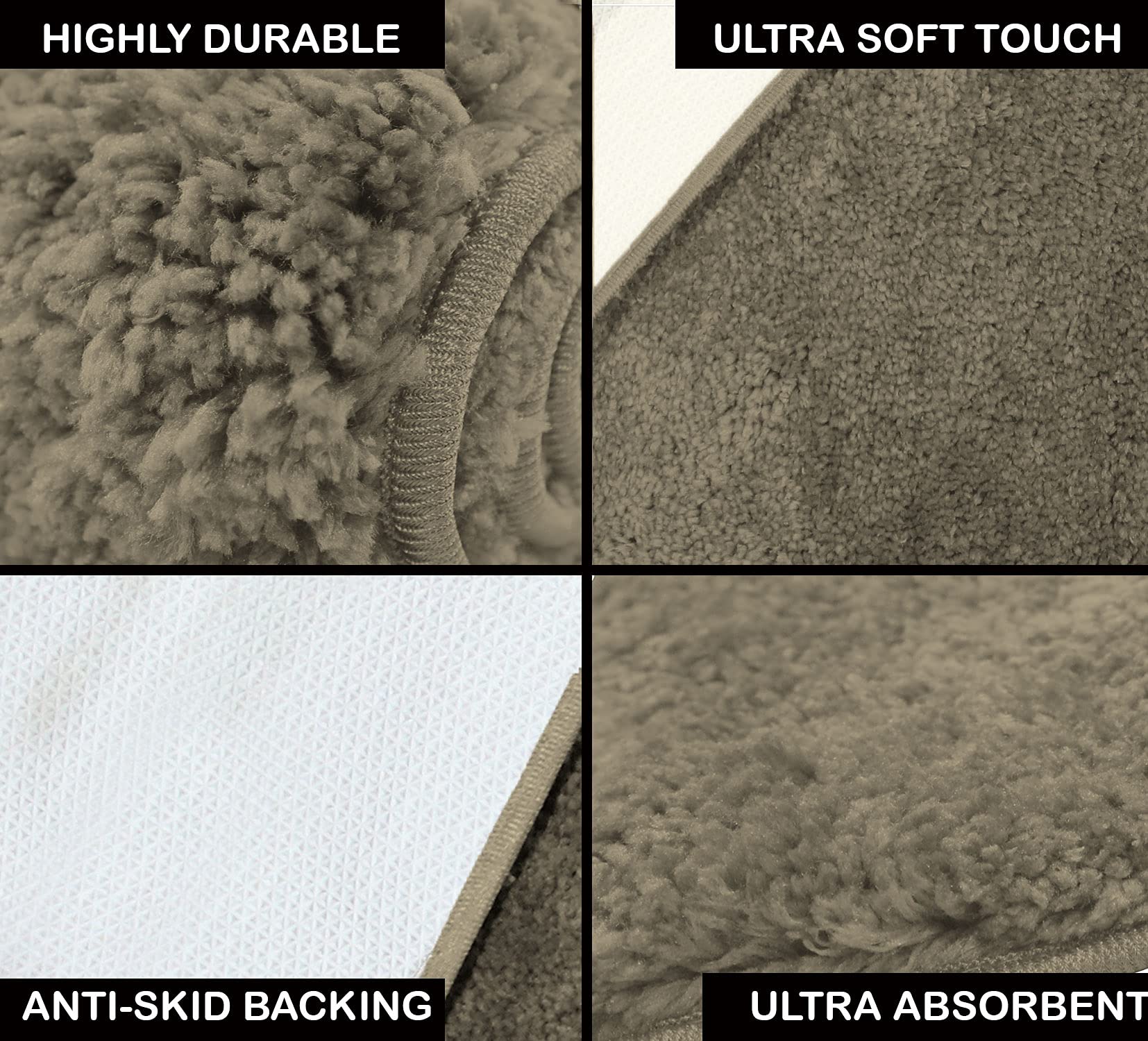 Newman Microfiber Shaggy Carpet for Living Room - 6x7 Feet, Taupe