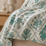 Double Bedsheet with 2 Pillow Covers 220 TC 100% Cotton Feel ( Green , 90x100 inch )