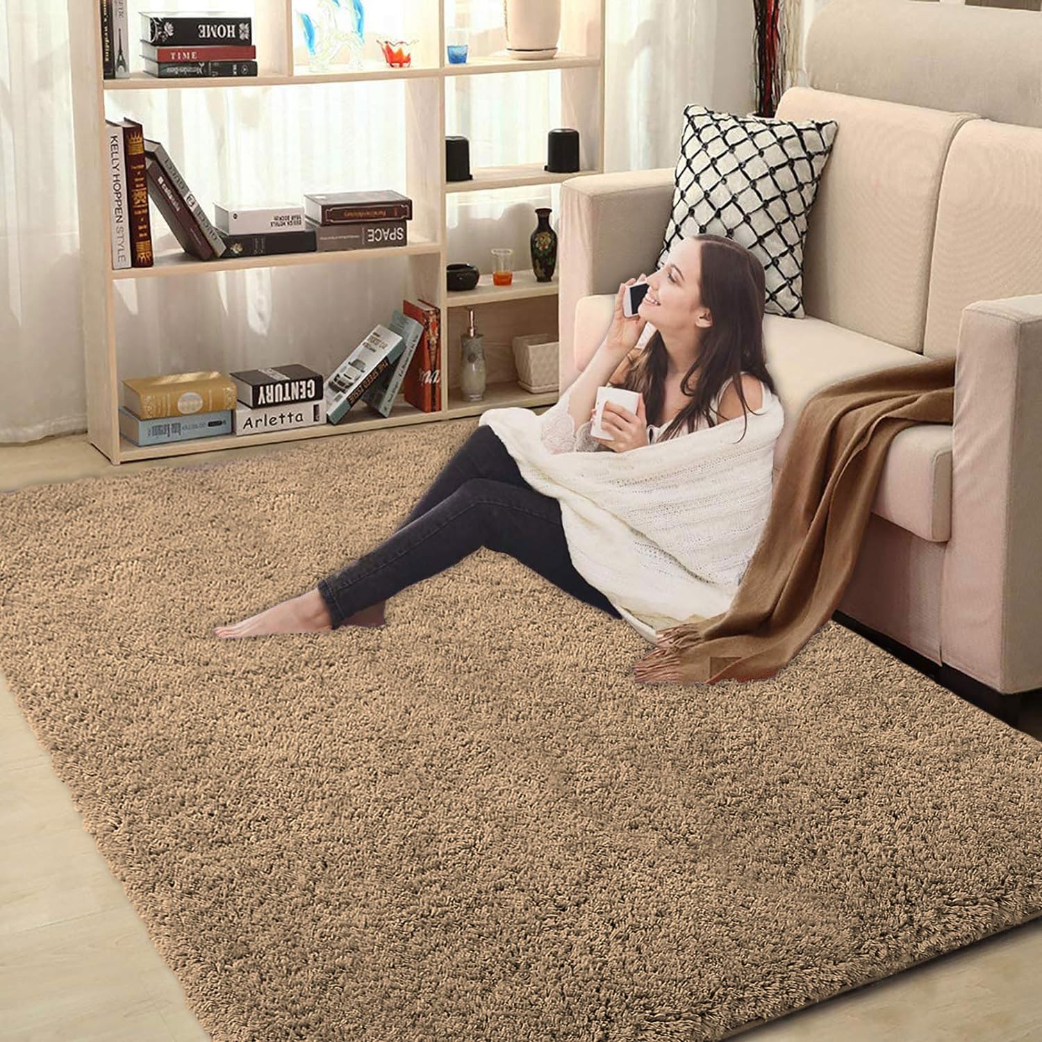 Vegas Carpet For Bedroom,Livingroom(Gold,3X5 Feet)
