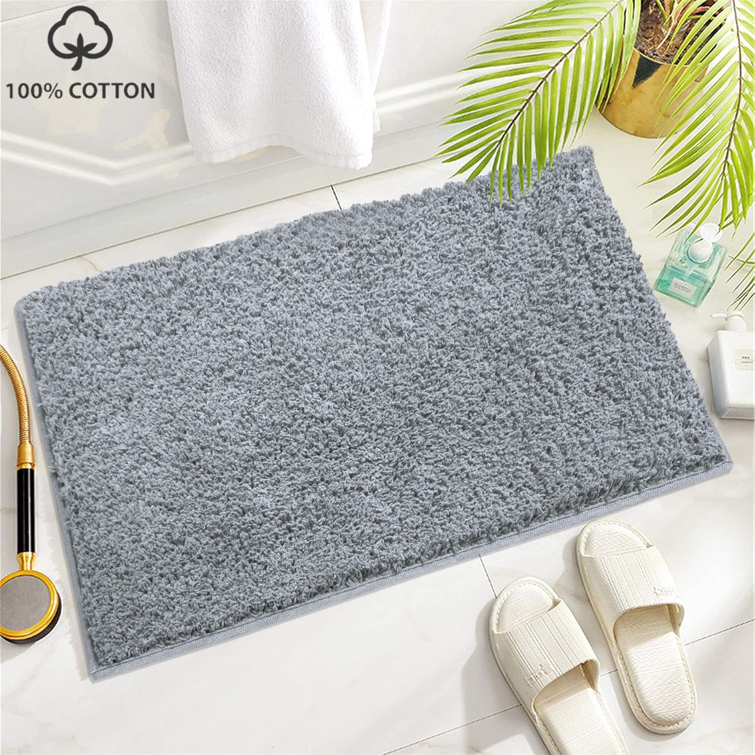 Colosseum Bath Mat 100% Cotton (40x60 cm,Silver)