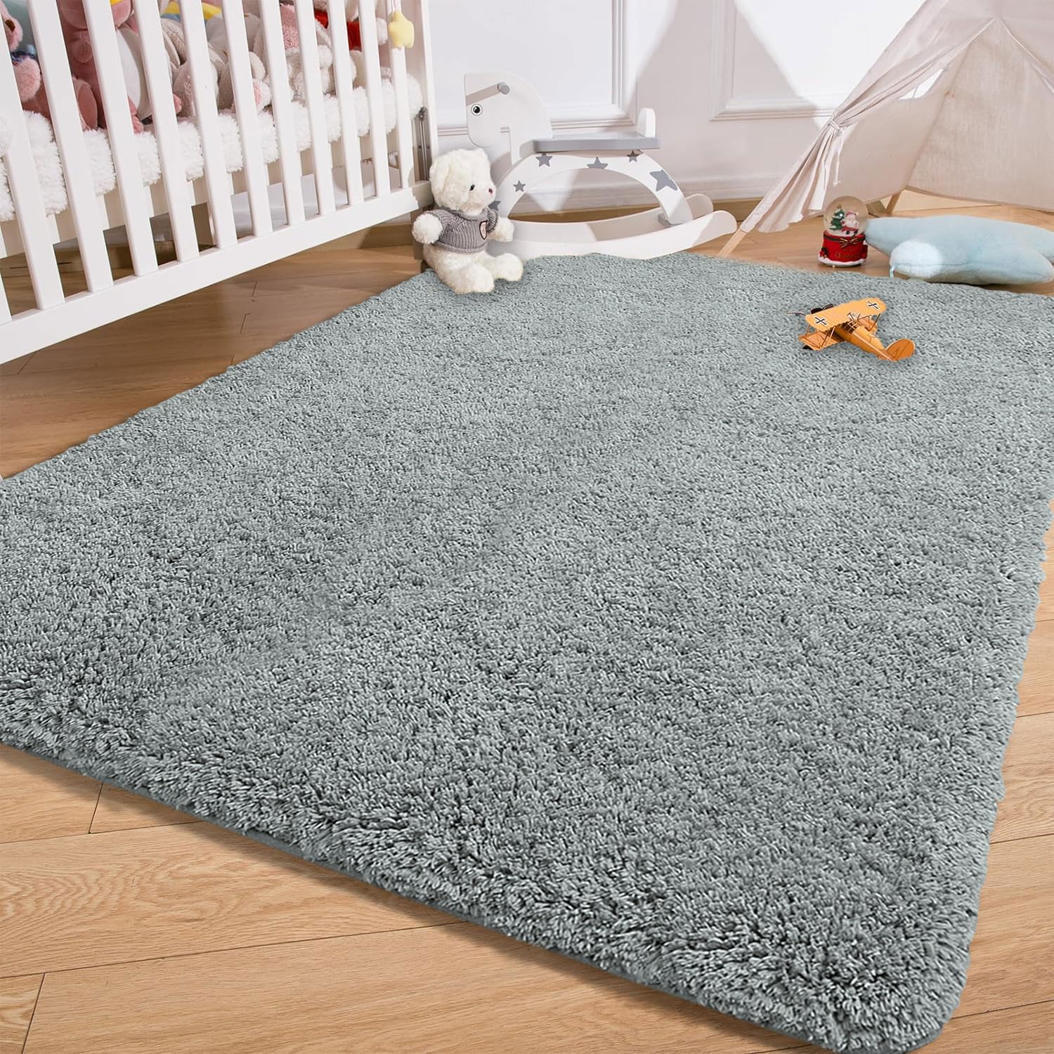 Vegas Carpet For Bedroom,Livingroom (Silver,4X6 Feet)