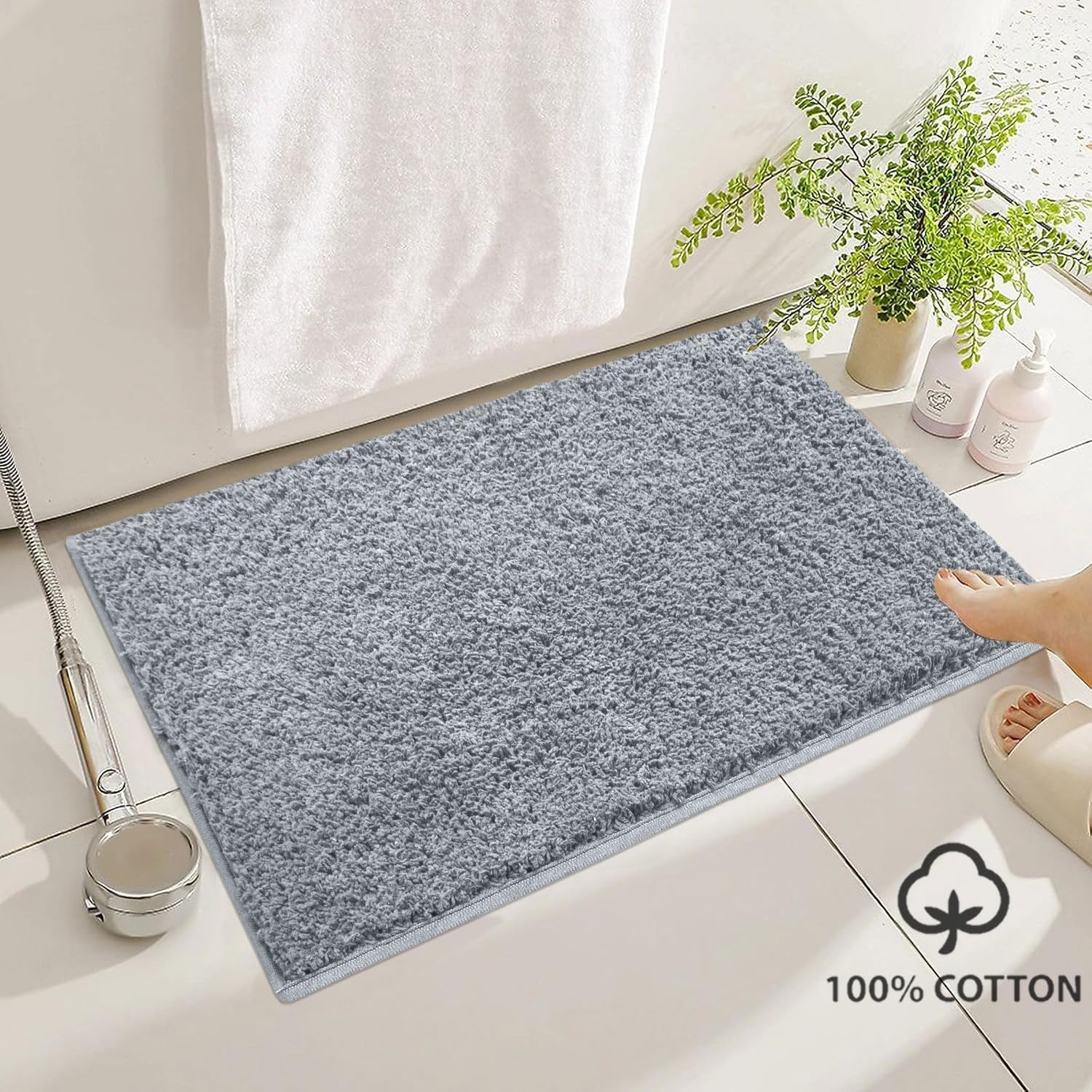 Colosseum Bath Mat 100% Cotton (40x60 cm,Silver)