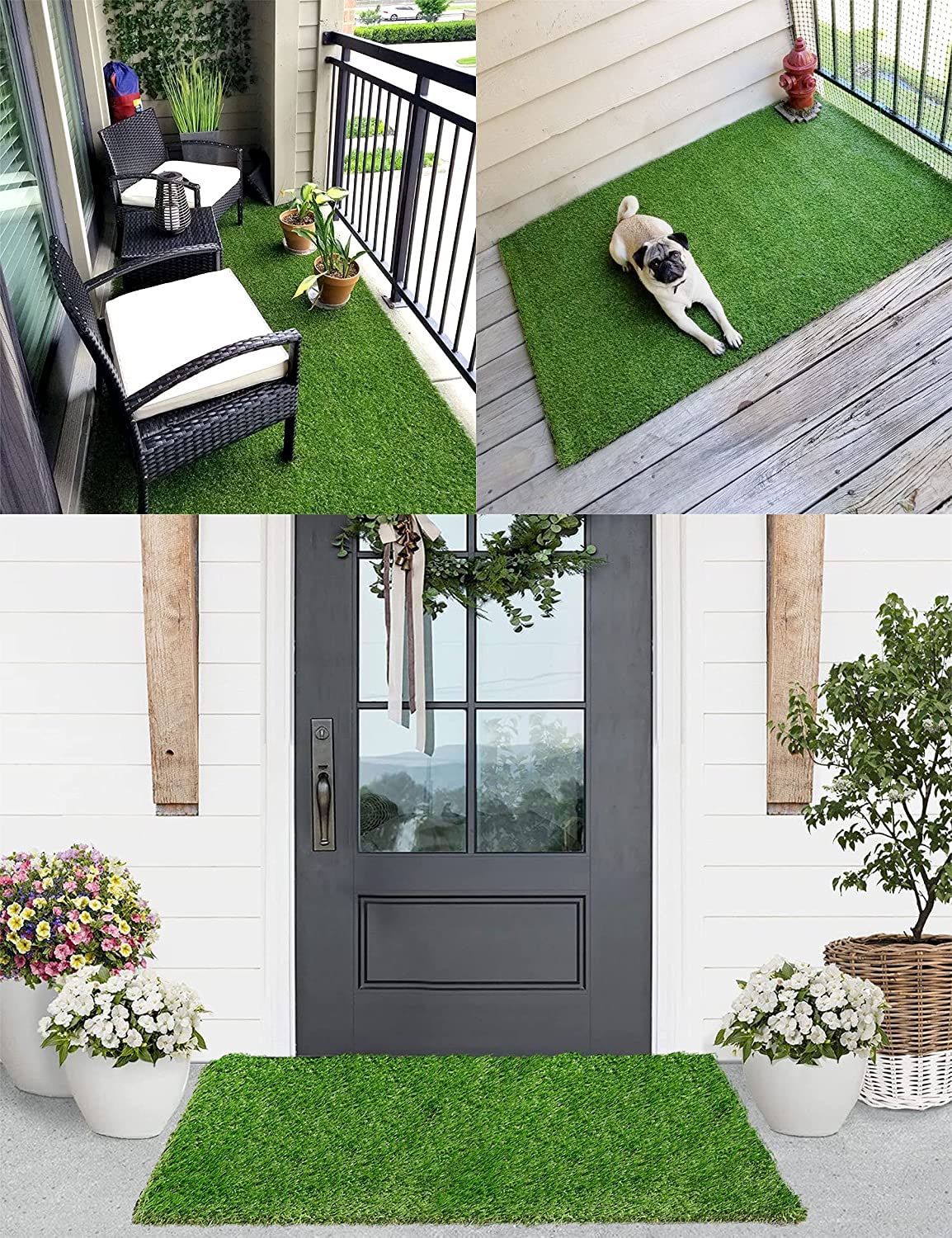 Artificial Grass Mat 35 MM (Green, 2.5x 6 ft )