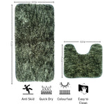 Hawaii Contour Rugs for Bathroom Set of 2(Hunter Green, 60 x 90 Cm)