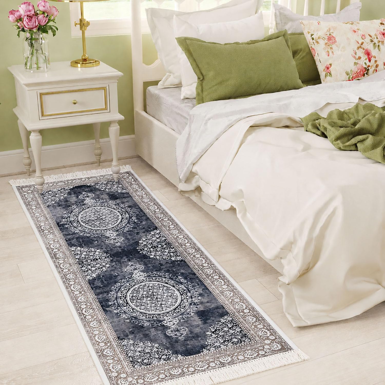 Polyester Floor Runner  Monochrome Pattern Multi Color 150x56cm