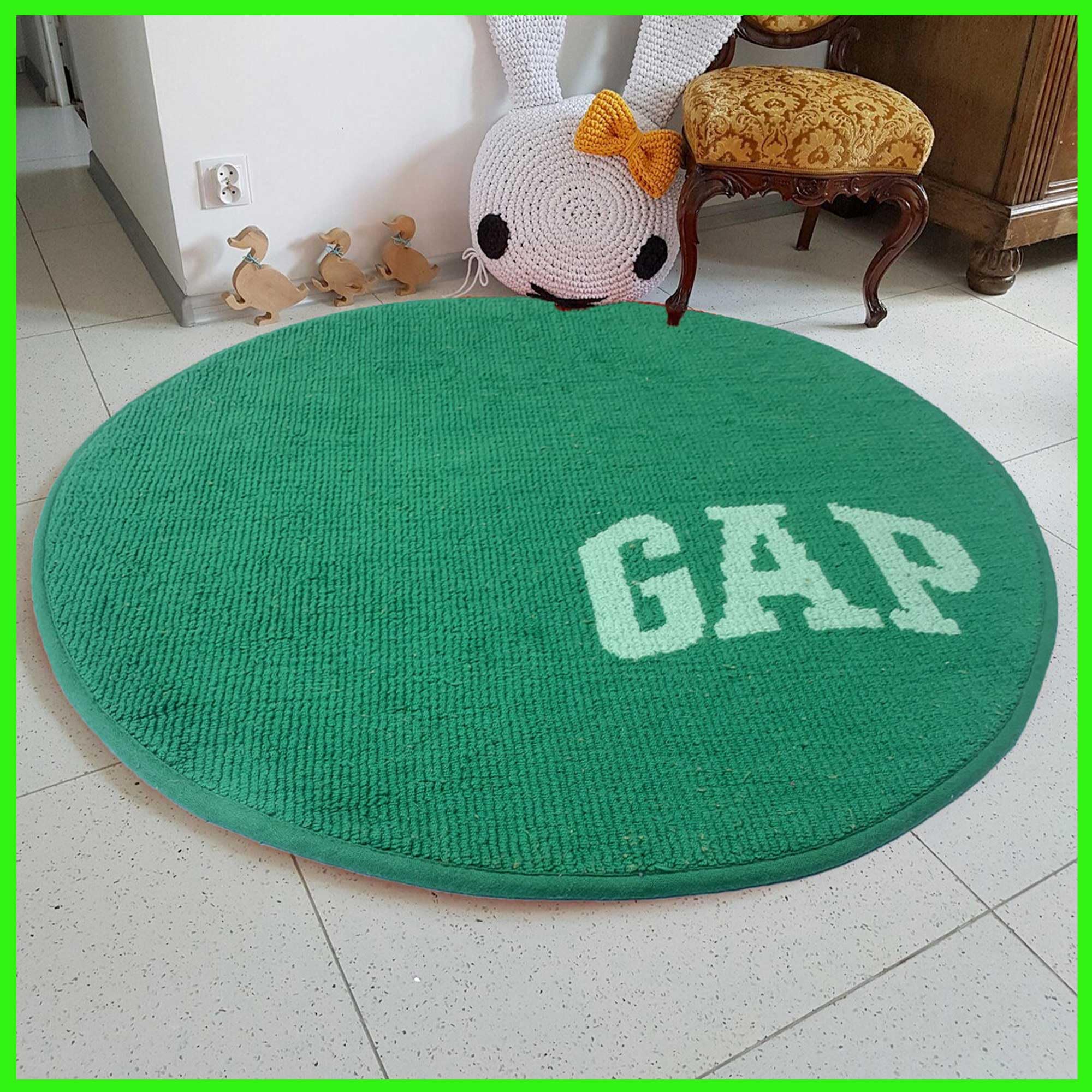 Round Bath mat for Bathroom (Green, 65 x 65 cm)