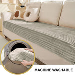 Stripe Fur Sofa Cover 3 Seater (Taupe, 170x90 cm)