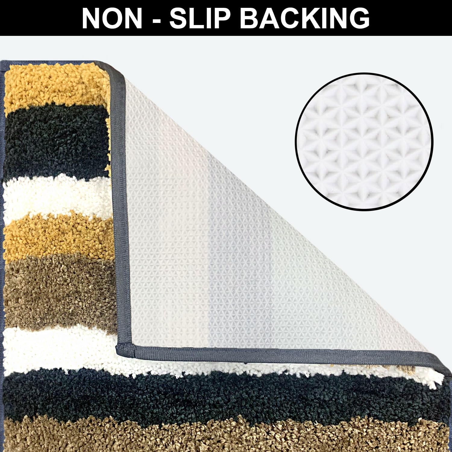 Striped Italia Bath Mat Super Sof(Anthra, 40x60 cm)