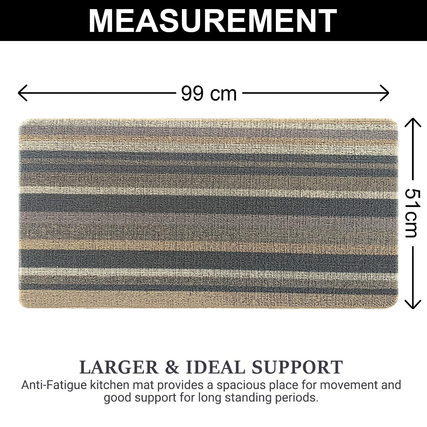 Cuba PVC Door Anti Fatigue - Stripe Yellow (51x99 cm)