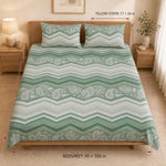 Double Bedsheet with 2 Pillow Covers 220 TC 100% Cotton Feel ( King Size Green 90x100inch )