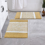 Columbia Bath Mat for Bathroom Pack of 2 (Gold, 38x58 cm)