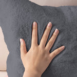 Cushion Cover One Side Rabbit Fur Pack of 2 (16 x 16 inch,Grey)
