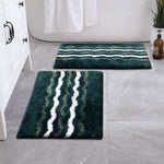 Belgium Bath Mat Super Soft Microfiber 2200 GSM Pack of 2 (38x58 cm ,Green)