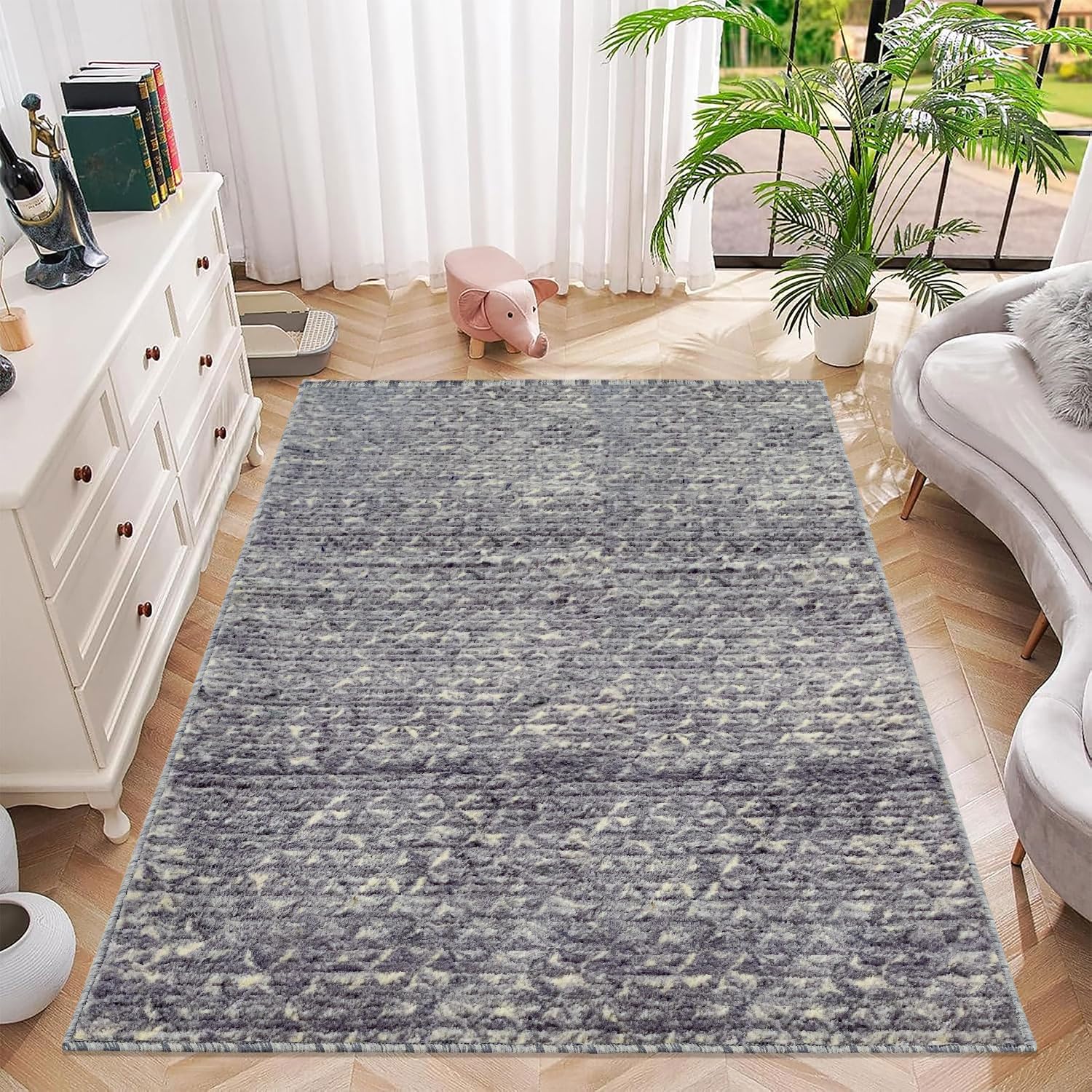 Antalia Non-Slip Carpet with Latex Backing (4x6 Feet, Slate)