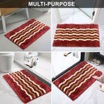 Belgium Bath Mat Super Soft Microfiber 2200 GSM Pack of 2 (38x58 cm ,Cherry)