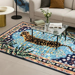 Polyester Printed Handmade Carpet Traditional Tiger (3X5 Feet Multicolour)