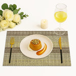 Stripe Design Placemat for Dining Table Set of 4(30x45 CM Brown)