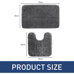 Newman Polyester Contour Bath Mat Set of 2 (Grey 45x75 cm & 40x45)