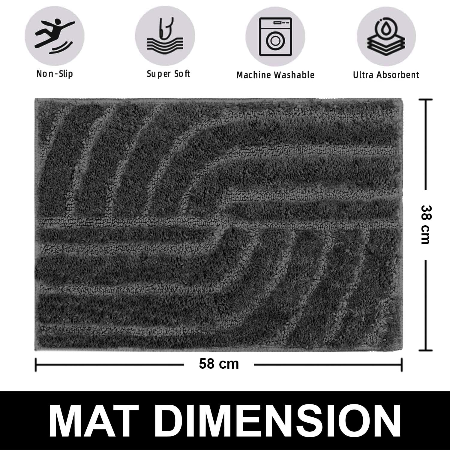 Scotland Maze Cut Bath Mat (38x58 cm, Silver)