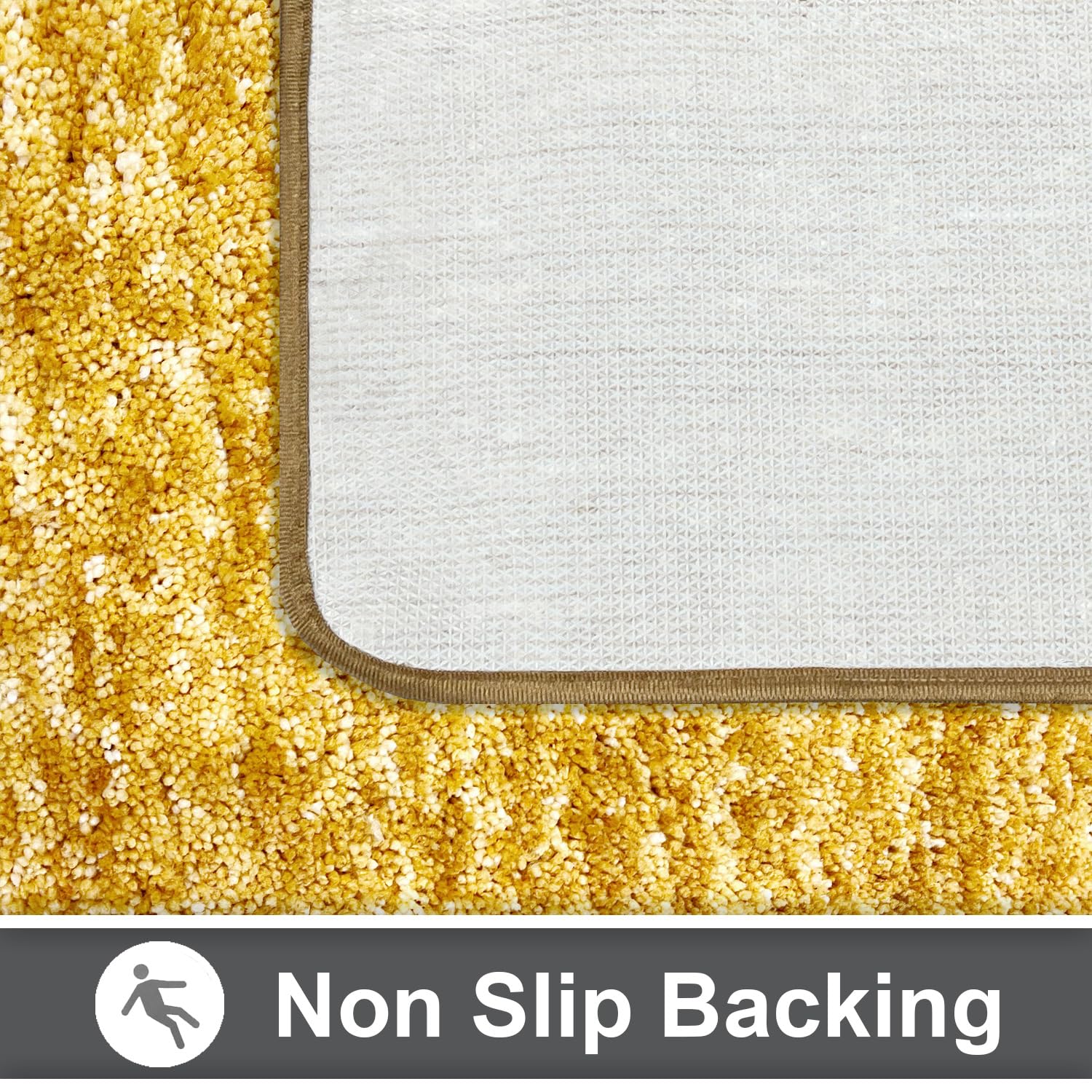 Hawai Contour Bath Mat  Set of 2 (Gold, 40x60 cm & 40x45)