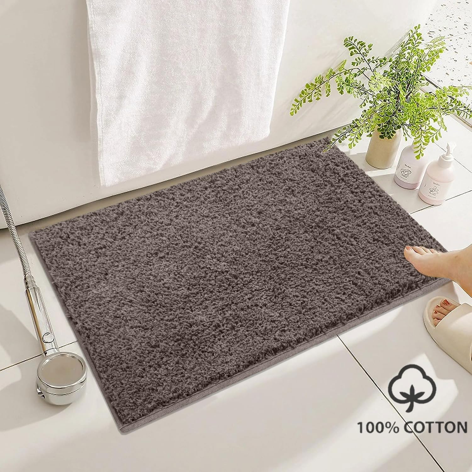 Colosseum Bath Mat 100% Cotton (40x60 cm,Coffee)
