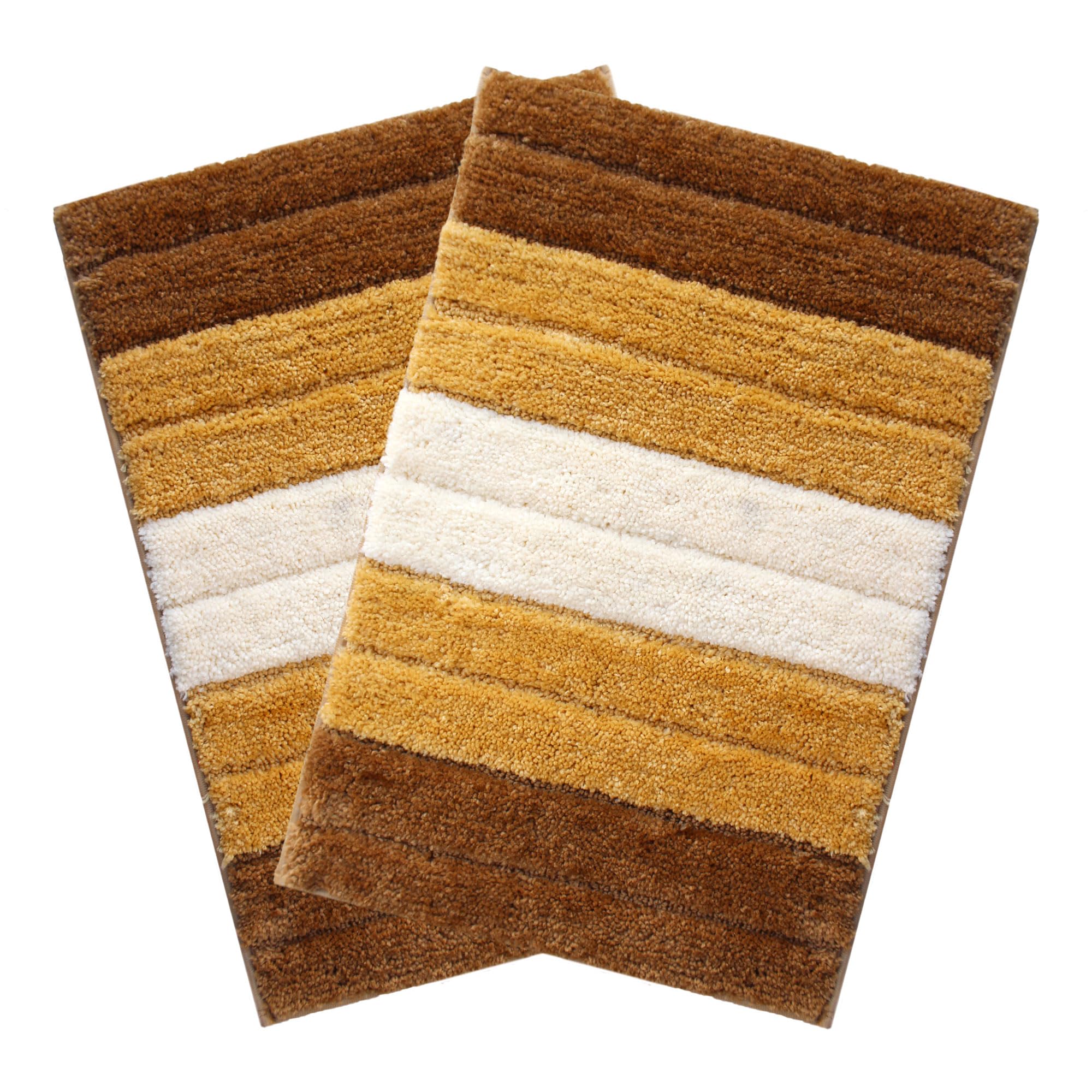 Luxury Bath Mat for Bathroom Pack of 2 (40X60 Cm Tabacco)