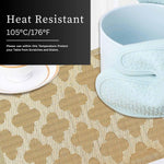 Curves Design Placemat for Dining Table Set of 2(30x45 CM Gold)